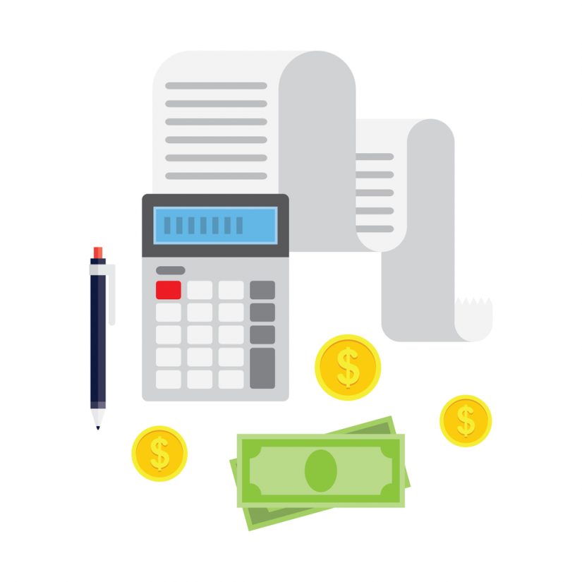 Concept of tax payment and invoice. рефинансирование